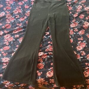 Aerie Dark Green Corduroy Ribbed Flare Pants
